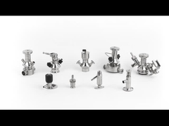 Válvula de muestreo elíptica de acero inoxidable sanitario Conexión sujetada SS304 / ss316L Gaseador PTFE