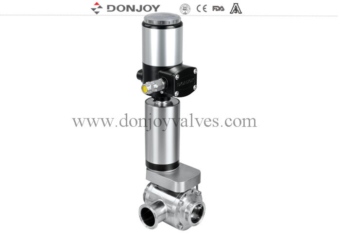 Donjoy SS316L 2 pulgadas neumáticas 3 Way T Tipo de válvulas mariposa con Tri Camp End